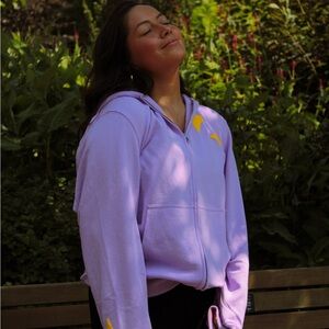 BRAND NEW Oversized Zip Up Hoodie in Lavender sizes S-XL